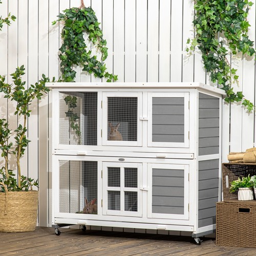 Pawhut rabbit hutch guinea - rabbit, hutch,