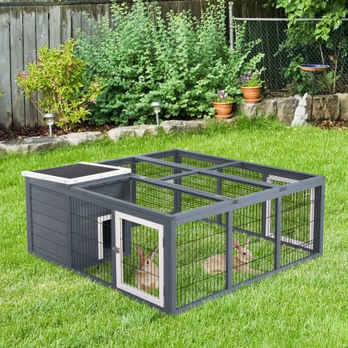 Pawhut rabbit hutch guinea - pawhut,