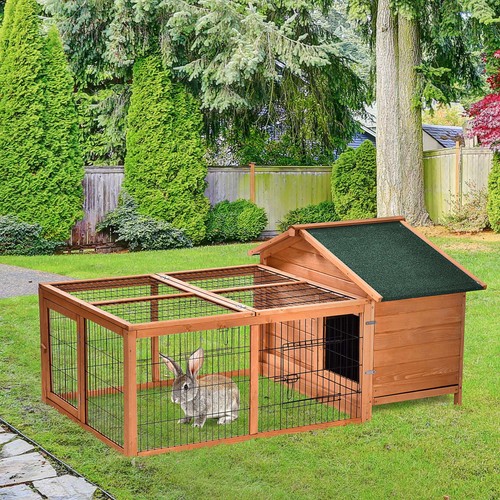 Pawhut rabbit hutch guinea - pawhut,