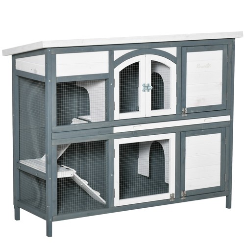 Pawhut rabbit hutch guinea - rabbit,