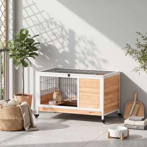 Pawhut wooden guinea pig - wooden, hutch