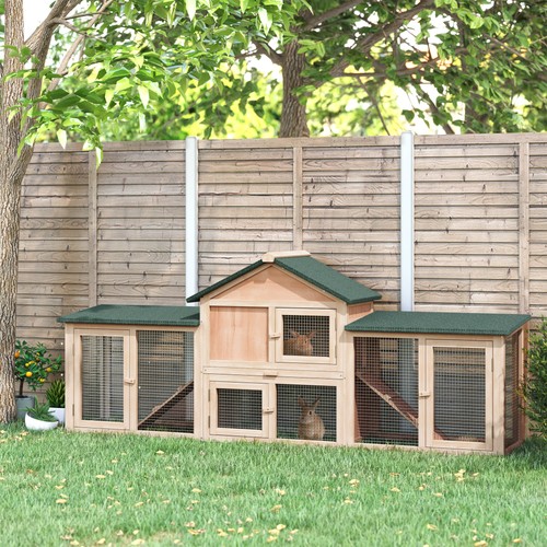 Pawhut rabbit hutch guinea - rabbit,