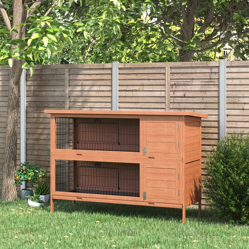 Pawhut rabbit hutch guinea - rabbit,