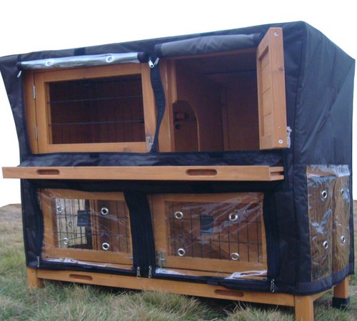 4ft large double rabbit hutch - large,
