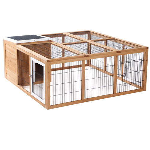 Pawhut rabbit hutch - hutch, outdoor