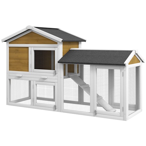 Pawhut rabbit hutch guinea - pawhut, hutch,