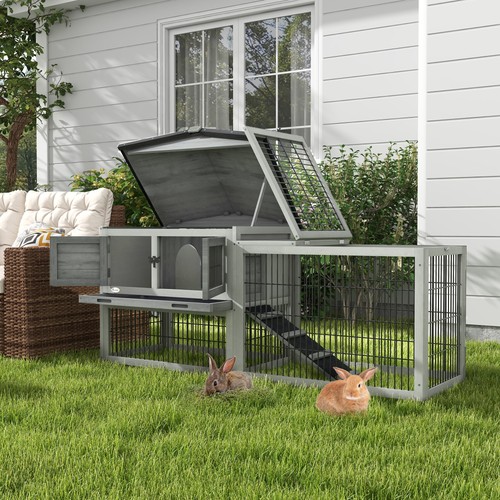 Rabbit hutch outdoor wooden - hutch,