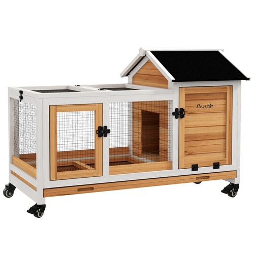 Pawhut rabbit hutch - pawhut, hutch,