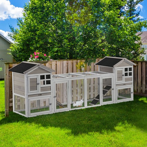 Pawhut rabbit hutch - in, 1