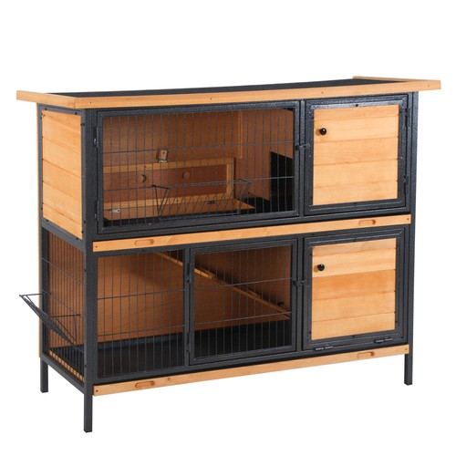 Pawhut rabbit hutch - pawhut, hutch,