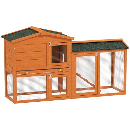 Pawhut rabbit hutch guinea - hutch,,