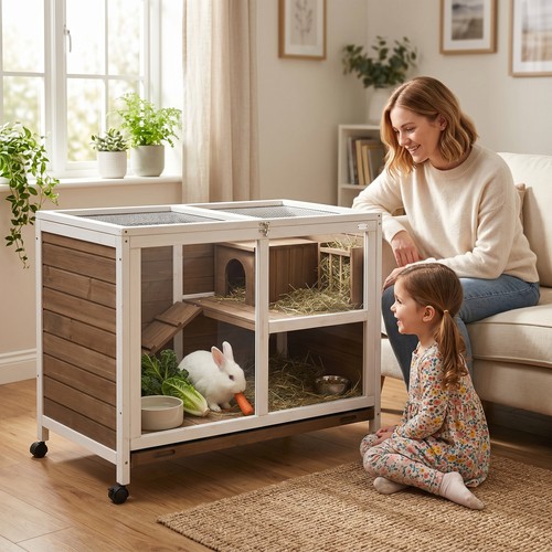 Indoor rabbit hutch - hutch, wooden