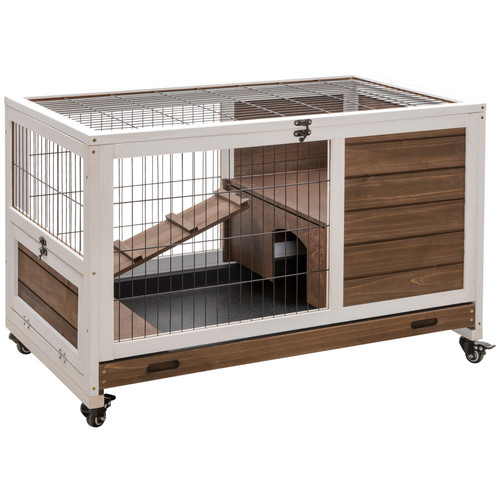Pawhut wood indoor rabbit - pawhut,