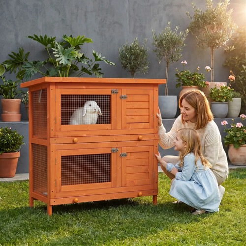 Rabbit patio hutch guinea - hutch, pig