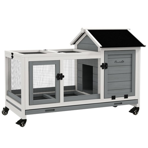 Pawhut rabbit hutch guinea - pawhut, hutch,
