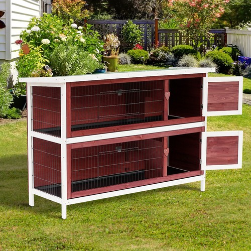 Pawhut rabbit hutch - pawhut, hutch,