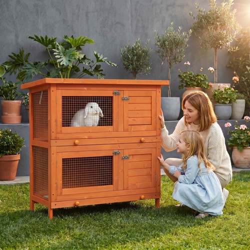 Pawhut rabbit hutch guinea - pawhut,