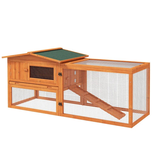 Pawhut rabbit hutch bunny - pawhut, hutch,