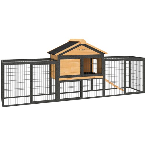 Pawhut rabbit hutch - pawhut, hutch,
