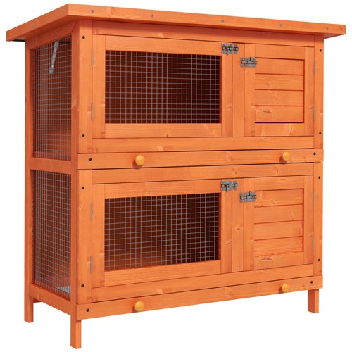 Pawhut rabbit hutch guinea - rabbit, hutch,