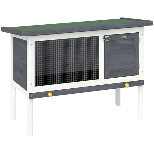 Pawhut wooden rabbit hutch - wooden,