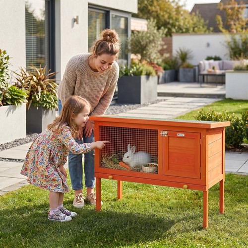 Pawhut rabbit hutch guinea - pawhut,